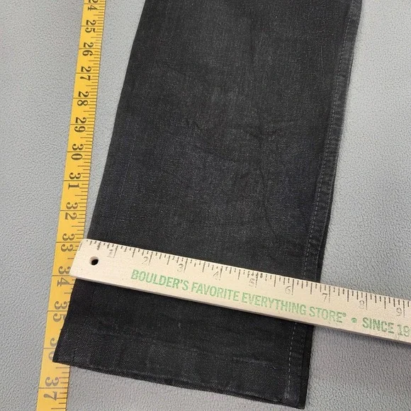 SPAO Jeans Mens 34x26 Black Tapered Selvedge Denim Zip Fly Stretch Casual Pants